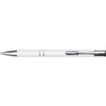 Metal rubberized ballpen, white (8476-02CD)