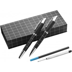 Metal writing set Daniel, black/silver (Pen sets)