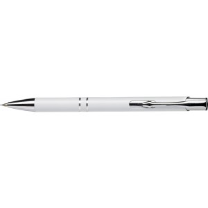Aluminium ballpen Albacete, white (Metallic pen)
