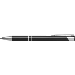 Aluminium ballpen Delia, black (Metallic pen)