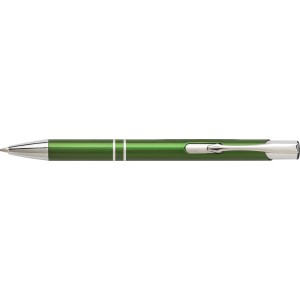 Aluminium ballpen Delia, green (Metallic pen)