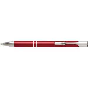 Aluminium ballpen Delia, red (Metallic pen)