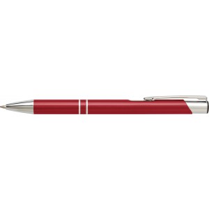 Aluminium ballpen Delia, red (Metallic pen)