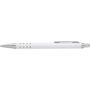 Aluminium ballpen Lilia, white (Metallic pen)