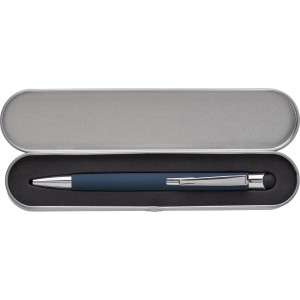 Aluminium ballpen Thea, blue (Metallic pen)