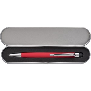 Aluminium ballpen Thea, red (Metallic pen)