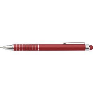 Aluminium lacquered ballpen Oliver, red (Metallic pen)