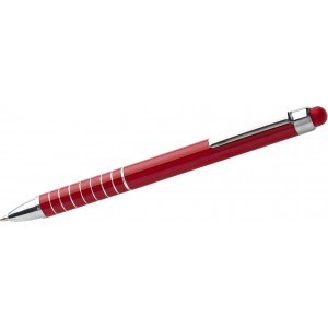 Aluminium lacquered ballpen Oliver, red (Metallic pen)