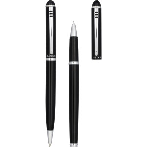 Ballpoint pen gift set, solid black (Metallic pen)