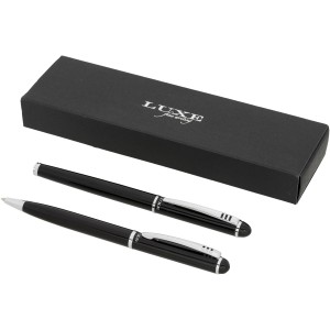 Ballpoint pen gift set, solid black (Metallic pen)