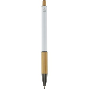 Darius recycled aluminium ballpoint pen, White (Metallic pen)