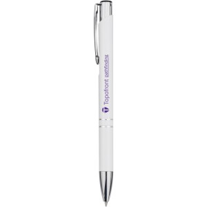 Moneta aluminum click ballpoint pen, white (Metallic pen)