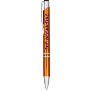 Moneta anodized aluminium click ballpoint pen, Orange (Metallic pen)