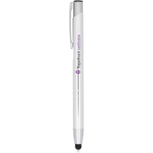 Moneta anodized aluminium click stylus ballpoint pen, Titanium (Metallic pen)