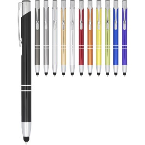 Moneta anodized aluminium click stylus ballpoint pen, Titanium (Metallic pen)