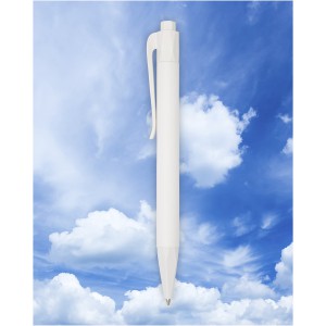 Terra corn plastic ballpoint pen, White (Metallic pen)