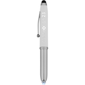 Xenon stylus ballpoint pen with LED light, White,Silver (Metallic pen)