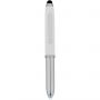 Xenon stylus ballpoint pen with LED light, White,Silver