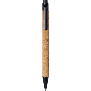 Midar cork and wheat straw ballpoint pen, Black (Wooden, bamboo, carton pen)