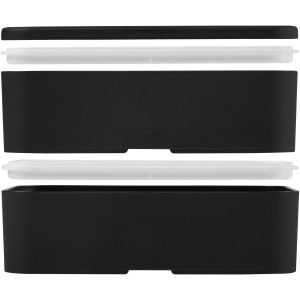 MIYO double layer lunch box, Solid black, Solid black, Solid black (Plastic kitchen equipments)