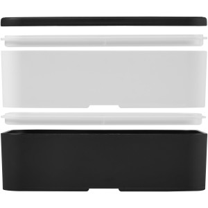 MIYO double layer lunch box, Solid black, White, Solid black (Plastic kitchen equipments)