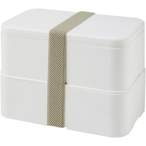 MIYO double layer lunch box, White, White, Pebble grey (Plastic kitchen equipments)