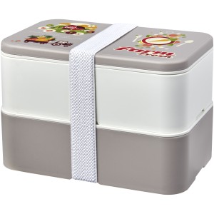 MIYO Renew double layer lunch box, Pebble grey, Ivory white (Plastic kitchen equipments)