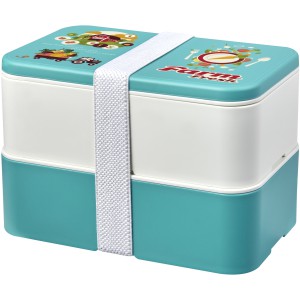 MIYO Renew double layer lunch box, Reef blue, Ivory white (Plastic kitchen equipments)