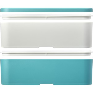 MIYO Renew double layer lunch box, Reef blue, Ivory white (Plastic kitchen equipments)