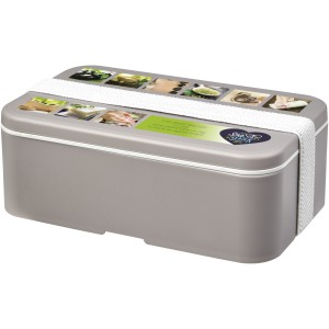 MIYO Renew single layer lunch box, Pebble grey, White (Plastic kitchen equipments)