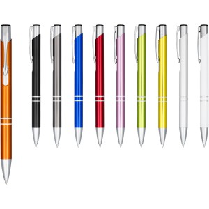 Moneta anodized aluminium click ballpoint pen- Black Ink, Bl (Metallic pen)