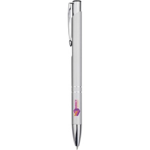 Moneta recycled aluminium ballpoint pen (blue ink), Silver (Metallic pen)