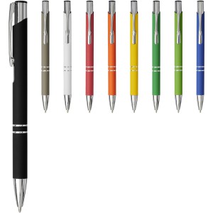 Moneta soft touch click ballpoint pen, black (Metallic pen)