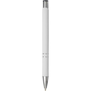 Moneta soft touch click ballpoint pen, white (Metallic pen)