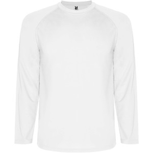 Montecarlo long sleeve men's sports t-shirt, White (T-shirt, mixed fiber, synthetic)