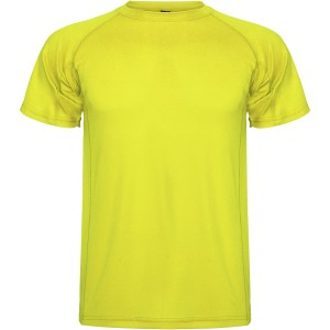 Montecarlo short sleeve kids sports t-shirt, Fluor Yellow (T-shirt, mixed fiber, synthetic)