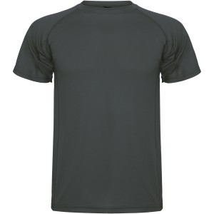 Montecarlo short sleeve men's sports t-shirt, Dark Lead (T-shirt, mixed fiber, synthetic)