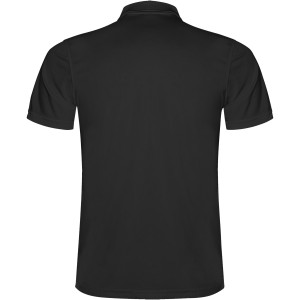 Monzha short sleeve men's sports polo, Solid black (Polo short, mixed fiber, synthetic)