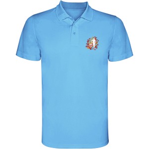 Monzha short sleeve men's sports polo, Turquois (Polo short, mixed fiber, synthetic)