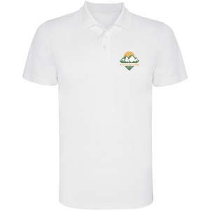 Monzha short sleeve men's sports polo, White (Polo short, mixed fiber, synthetic)