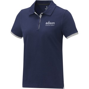 Morgan short sleeve women?s duotone polo, Navy (Polo shirt, 90-100% cotton)