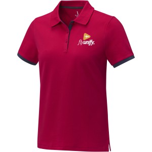 Morgan short sleeve women?s duotone polo, Red (Polo shirt, 90-100% cotton)