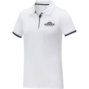 Morgan short sleeve women?s duotone polo, White (Polo shirt, 90-100% cotton)