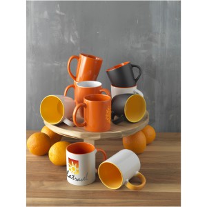 Riviera 340 ml ceramic mug, solid black,Orange (Mugs)