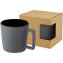 Cali 370 ml ceramic mug with matt finish, Solid black, Matt 