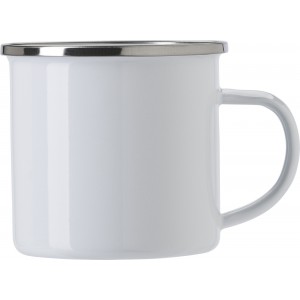 Enamel drinking mug (350 ml) Jamaal, white (Mugs)