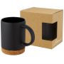 Neiva 425 ml ceramic mug with cork base, Solid black