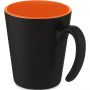 Oli 360 ml ceramic mug with handle, Orange, Solid black