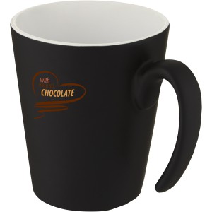 Oli 360 ml ceramic mug with handle, White, Solid black (Mugs)