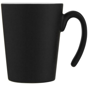 Oli 360 ml ceramic mug with handle, White, Solid black (Mugs)